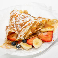Crepes filled with fresh fruit
