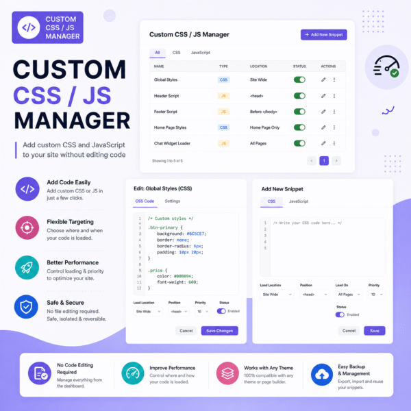 Custom CSS & JS Manager